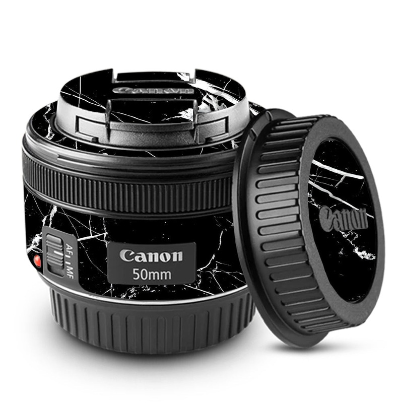 White Veins on Black Canon 50mm Camera Lens Skin