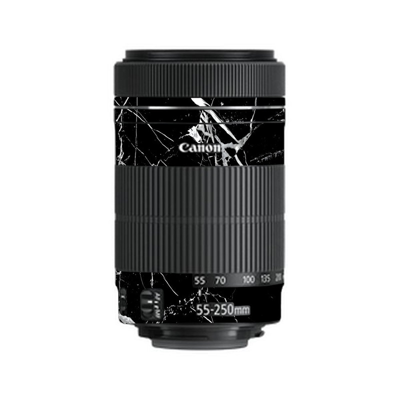 White Veins on Black Canon 55-250mm Camera Lens Skin