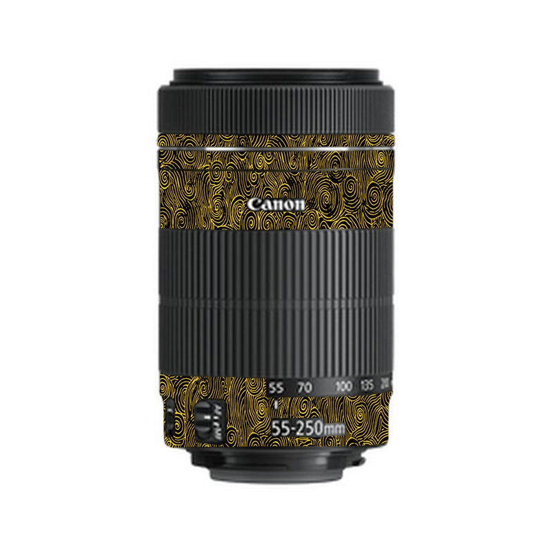 Yellow Spirals Canon 55-250mm Camera Lens Skin