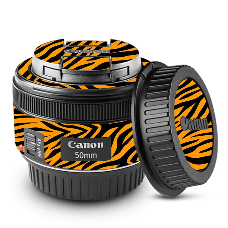 Zebra Gold Pattern Canon 50mm Camera Lens Skin