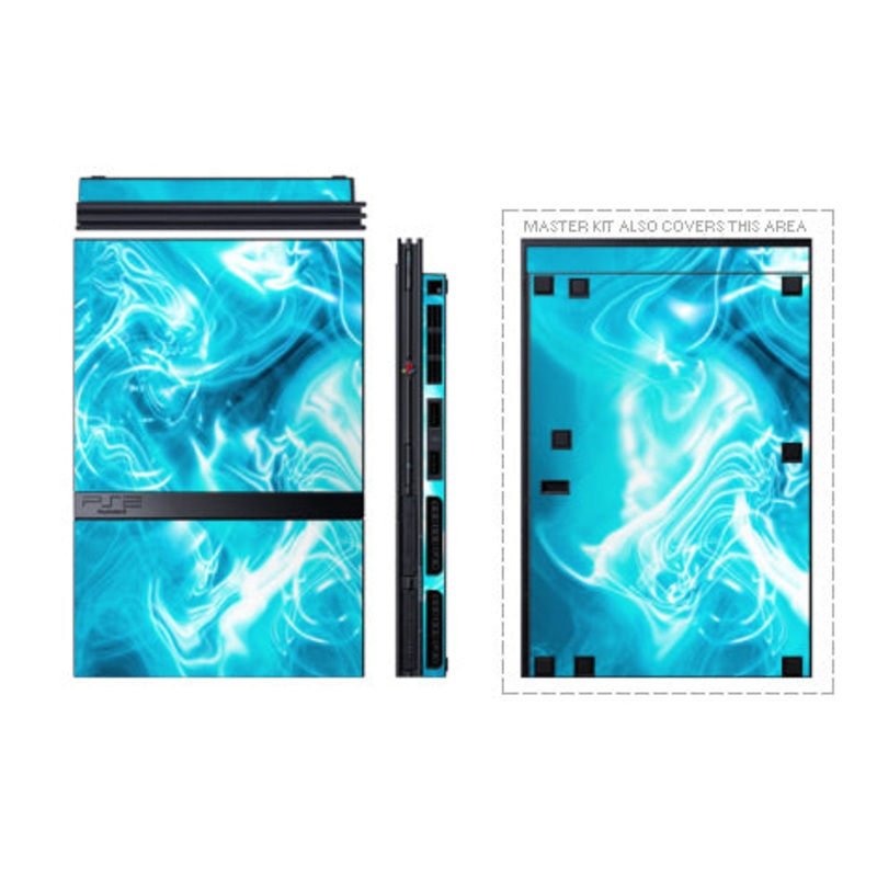 Sony PS2 Slim Skin - Blue Quantum Waves