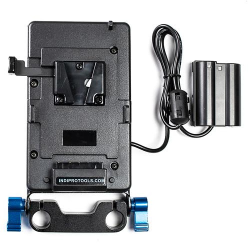 V-Mount Battery Adapter Plate with Nikon EN-EL15 Type Dummy Battery w/ 15mm Rod System (24")